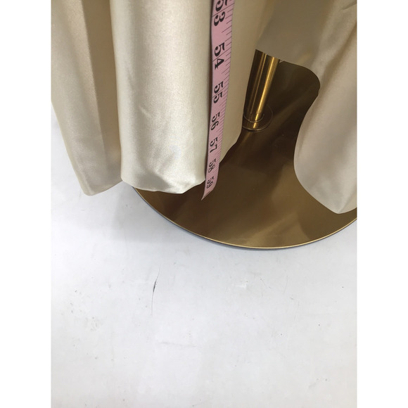 FORMAL SZ 4 S Champagne Satin Lace up Backless Party Maxi Dress NEW B148 - Picture 3 of 7